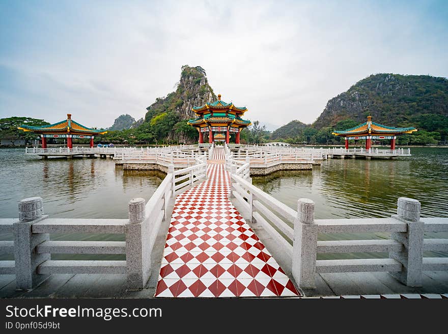 Five dragon pavilion of Seven-star Crags Scenic Area