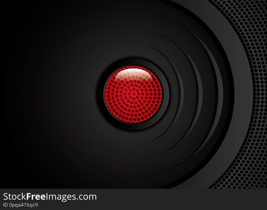 Abstract background, red metallic poster, vector illustration