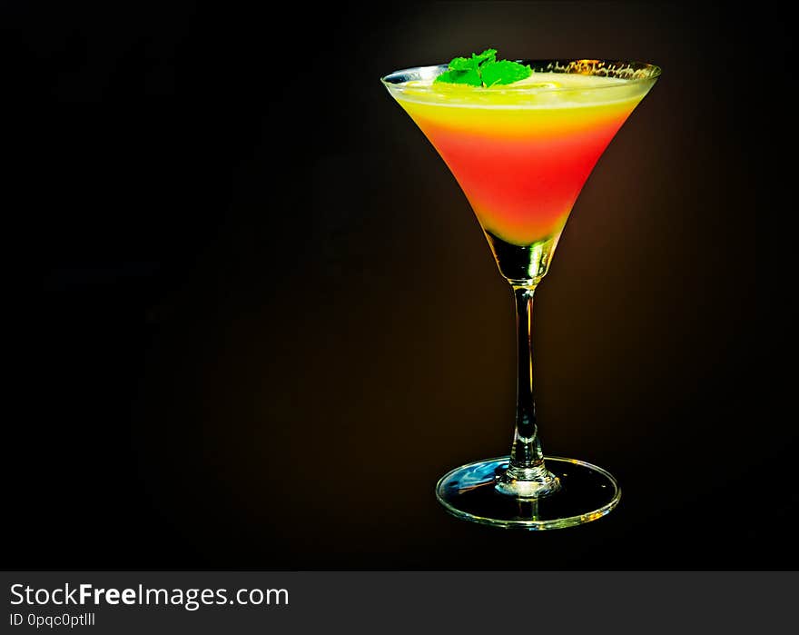 Cocktails with fresh fruit , colourful coctail background
