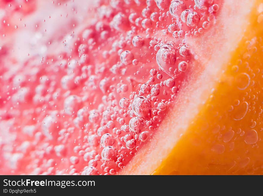 Grapefruit close - up macro photography abstraction juicy ripe underwater. Grapefruit close - up macro photography abstraction juicy ripe underwater