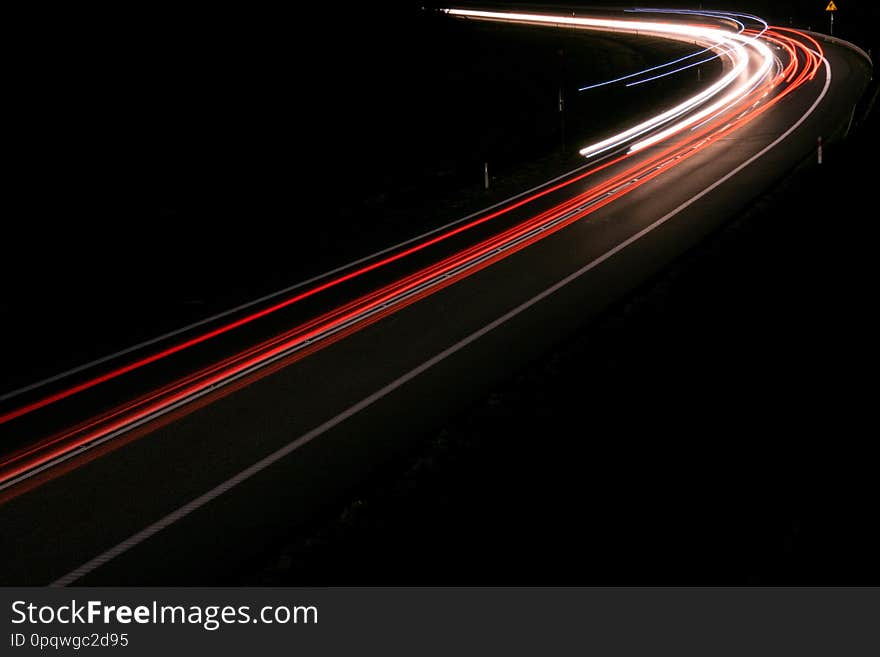 Lights of cars with night.