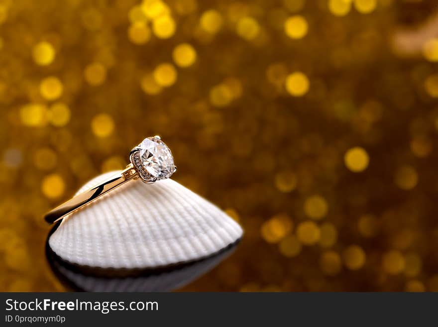Precious engagement ring with diamond. Precious engagement ring with diamond