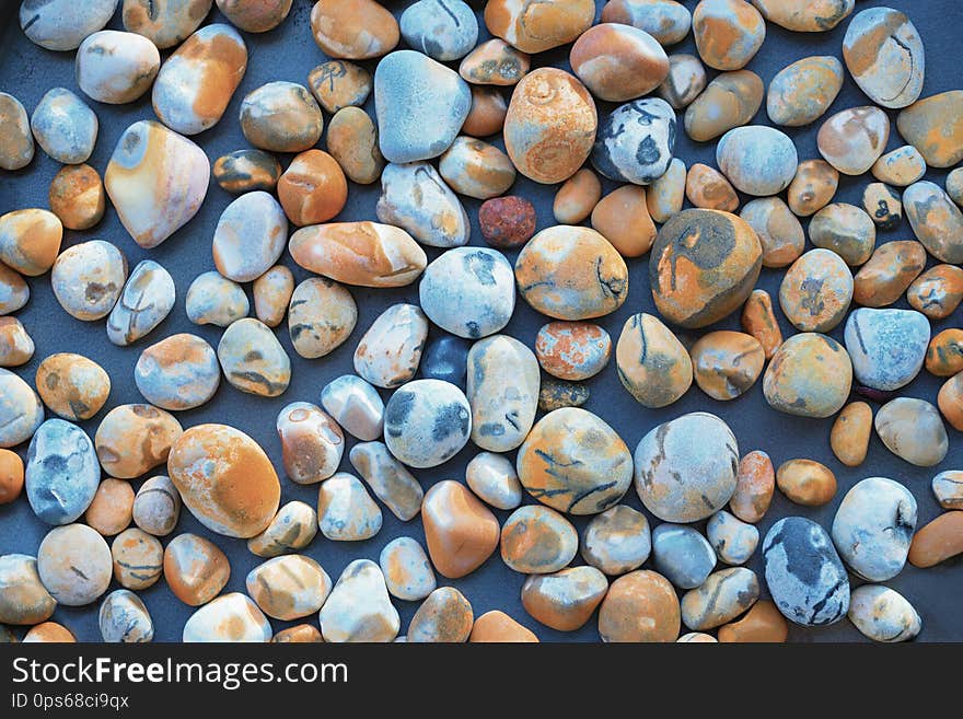 Colorful pebble stones with natural pattern