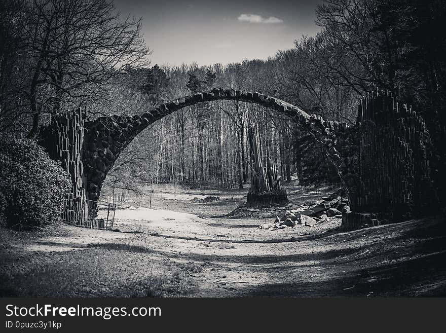 Black And White Impressions Of The Famous Rakotz Bridge In Kromlau