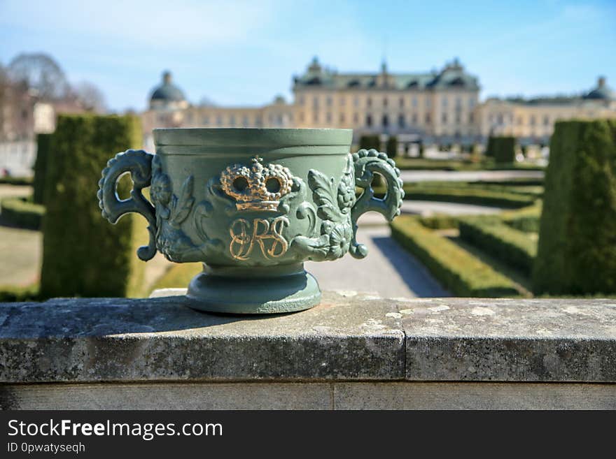 A detail of the flowerpot by the royal palace Drotingholm in Sweden.