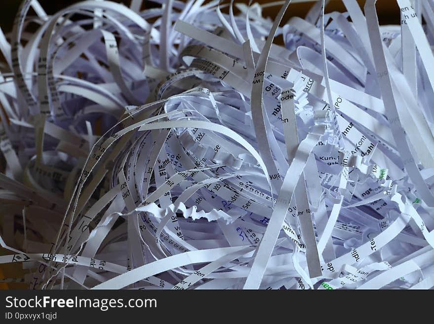 Shredded Paper In A Office