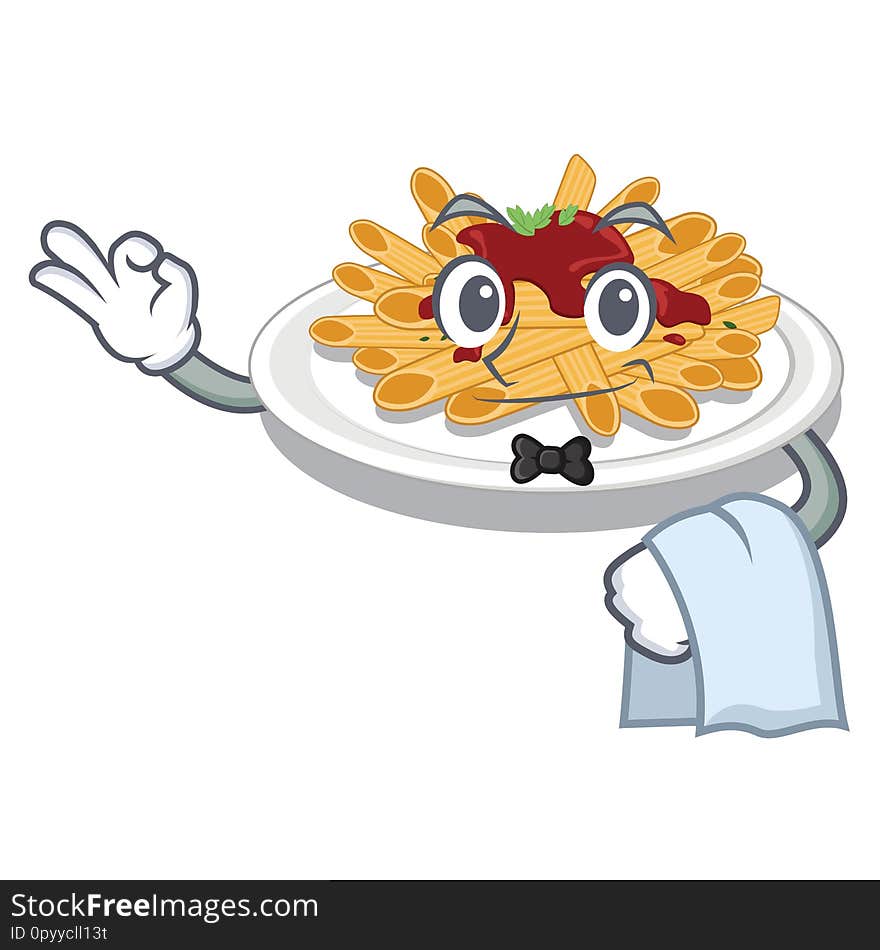 Waiter Pasta In The A Mascot Shape