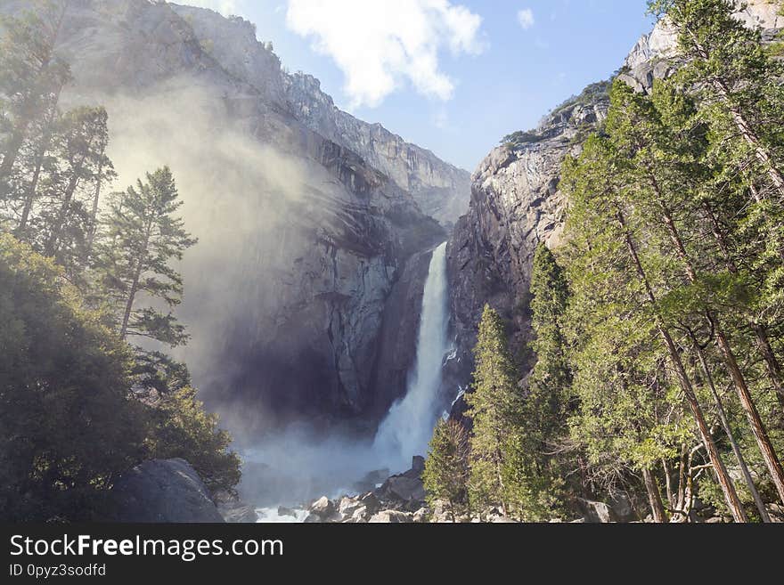 Waterfalls in  Yosemite National Park, California. Waterfalls in  Yosemite National Park, California