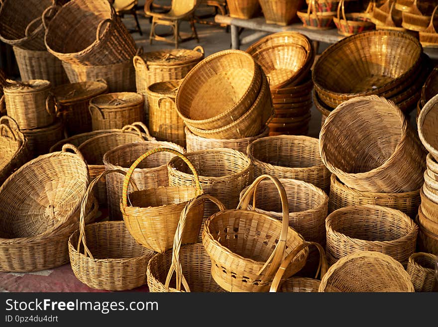 Bamboo basket hand craft in thailand