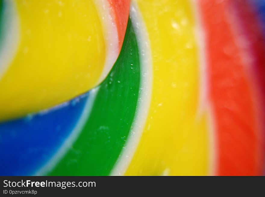 Macro shot of a colorful lollipop