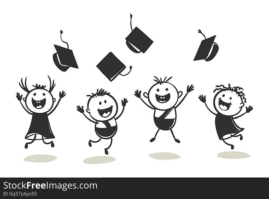 Boys and girls celebrate, vector illustration. Boys and girls celebrate, vector illustration.