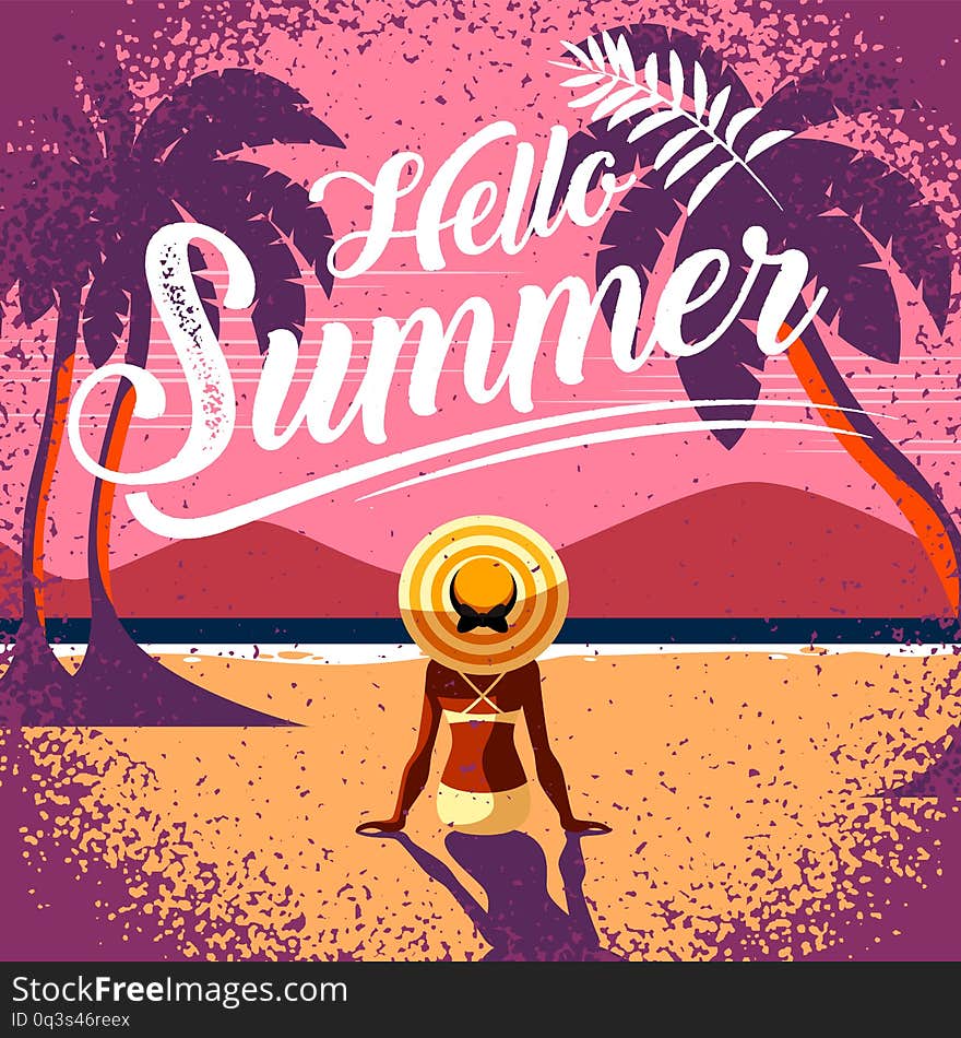 Summer , layout template design, Holiday, Vacation, banner, texture, colorful, vector illustration