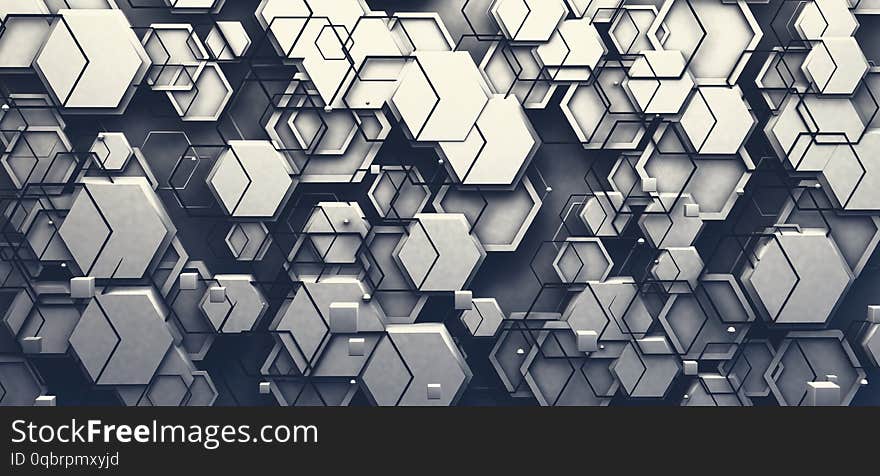 White design pattern.Hexagons and grid surface. White design pattern.Hexagons and grid surface