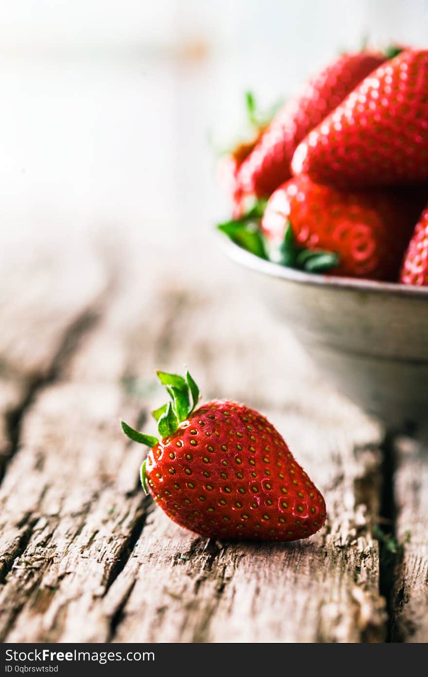 Strawberries On Wood