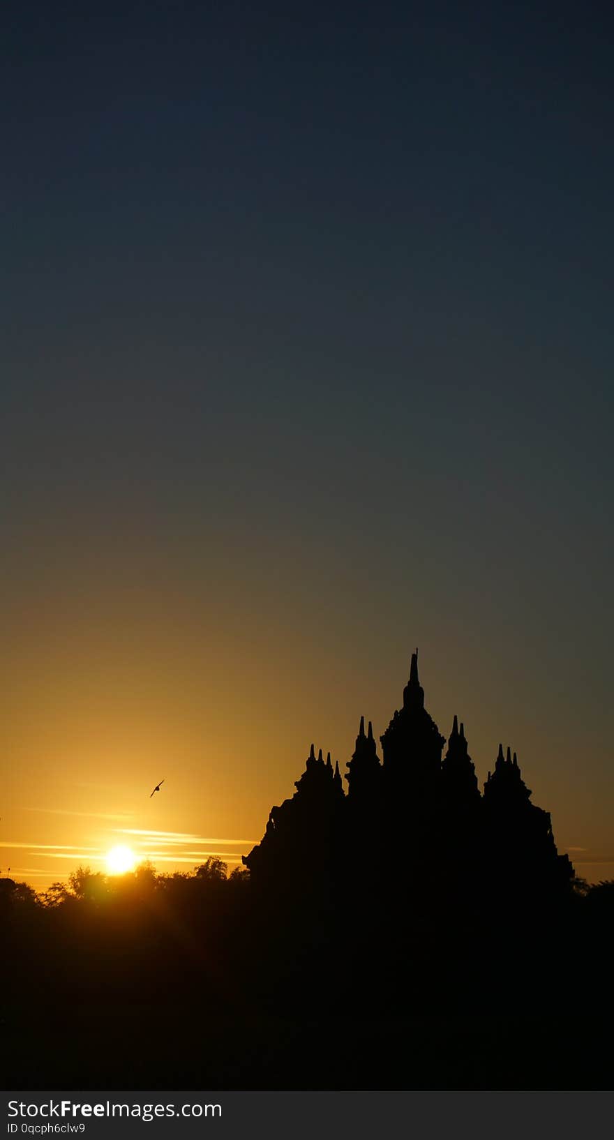 The Sun Rises Early Summer With The Foreground Of A Temple