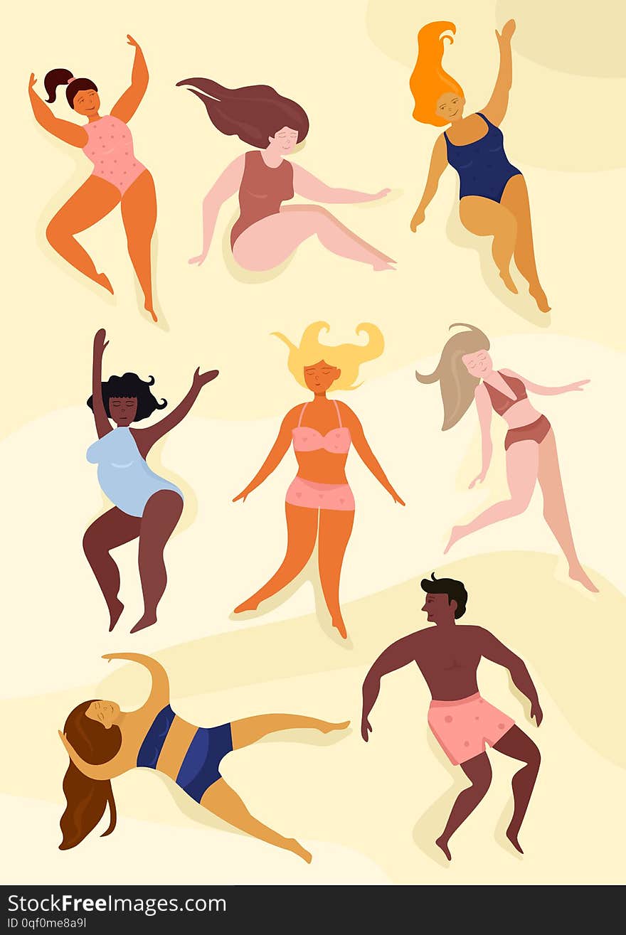 Beach body illustration poster