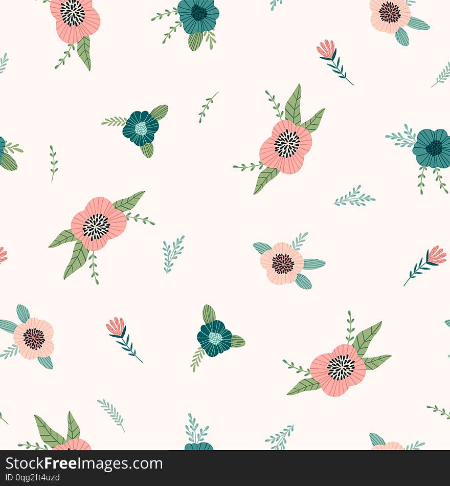 Floral seamless pattern. Vector design for paper, cover, fabric, interior decor