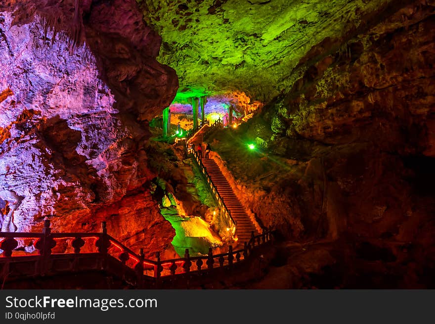 Yellow Dragon Cave, also known as The Wonder of the World`s Caves, Zhangjiajie, Hunan, China. Yellow Dragon Cave, also known as The Wonder of the World`s Caves, Zhangjiajie, Hunan, China