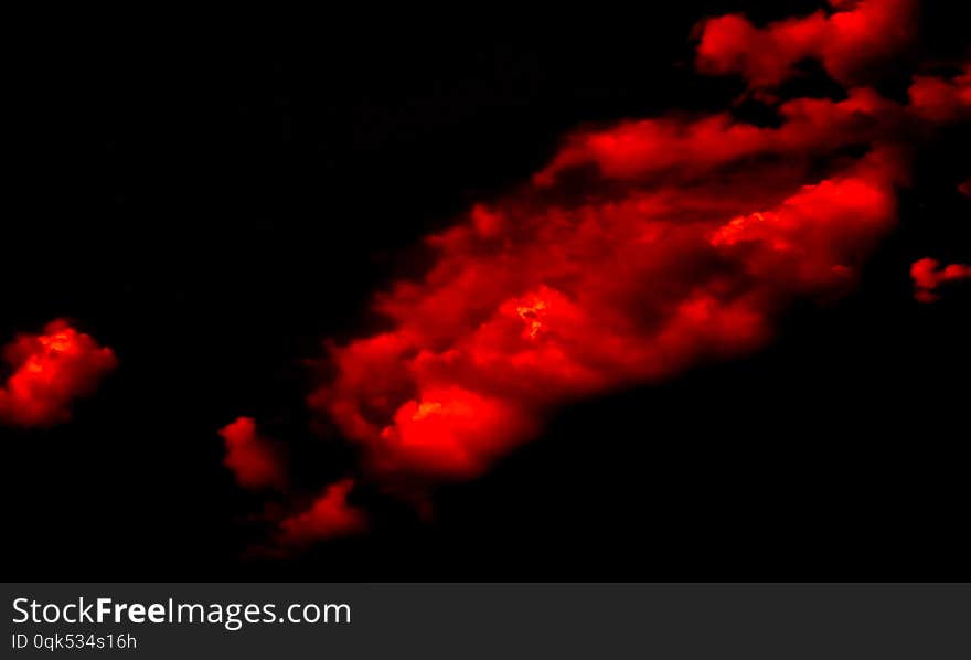 Abstract Red Smoke In Dark.