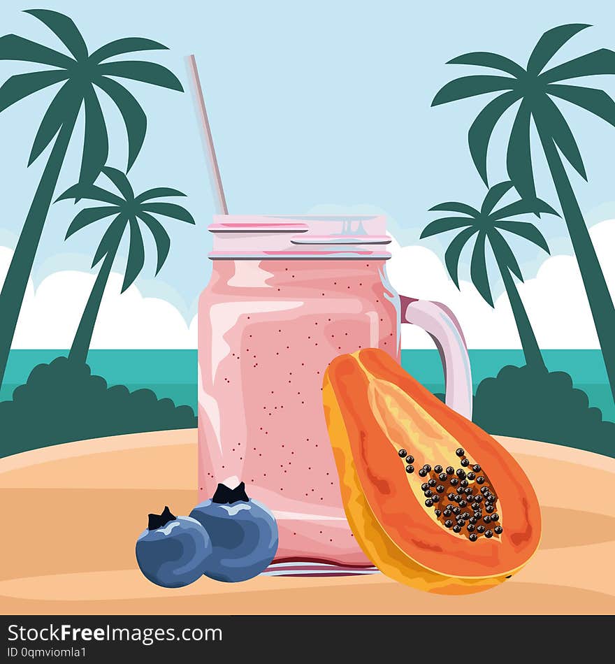 Tropical fruit and smoothie drink