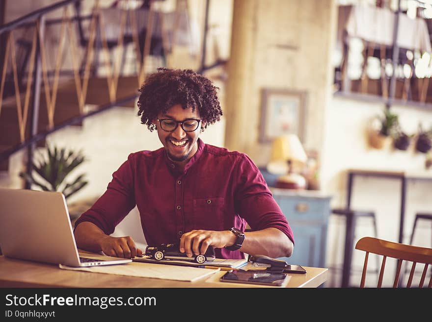 Dreams can sometimes become a reality if you believe in them. African American man in office