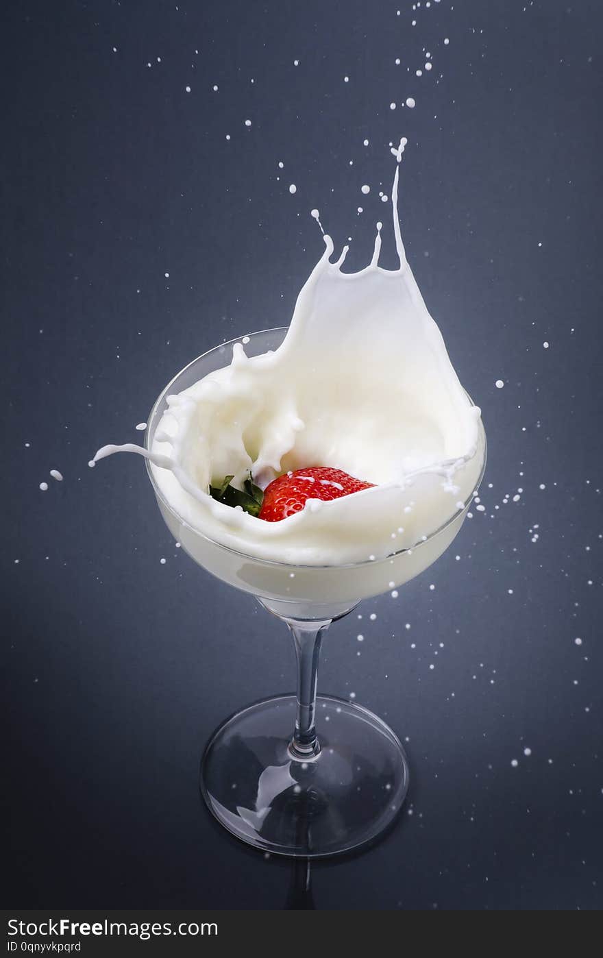 Cocktail Cup With Milk And Strawberry