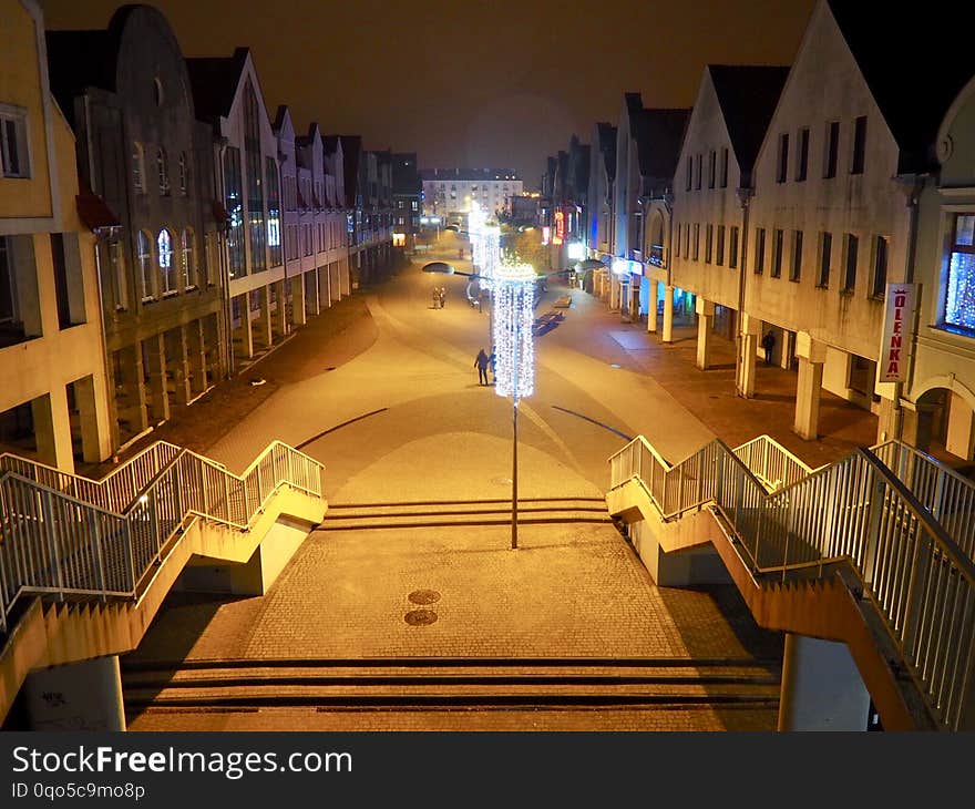 Polish Town Gizycko at Night