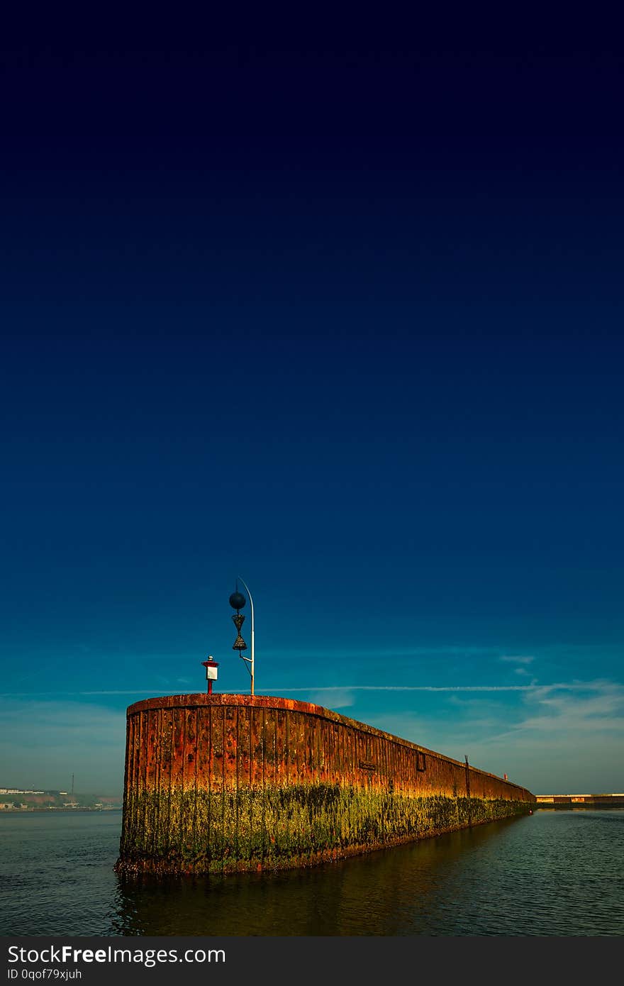 Beautiful old rusty dock at Helgoland island in north sea, Germany, summer