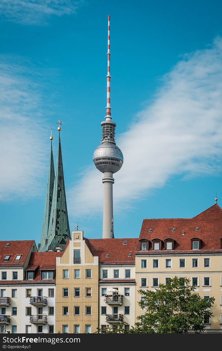 Tv tower / Fernsehturm, most famous landmark in Berlin, Germany -