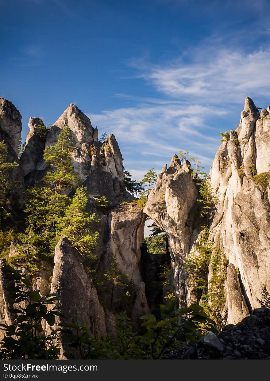 Sulov rocks, nature reserve in Slovakia with gothic rock gate