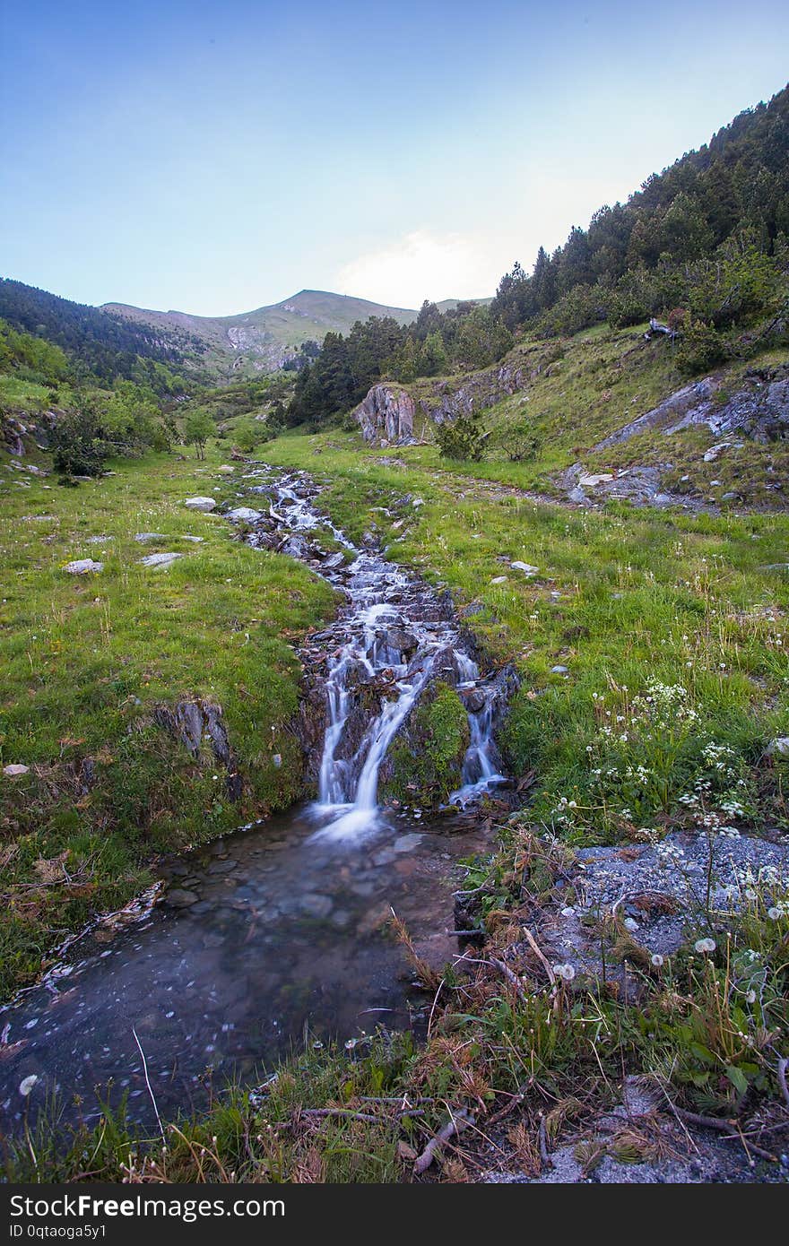 Creek Flowing From Andorran Mountains