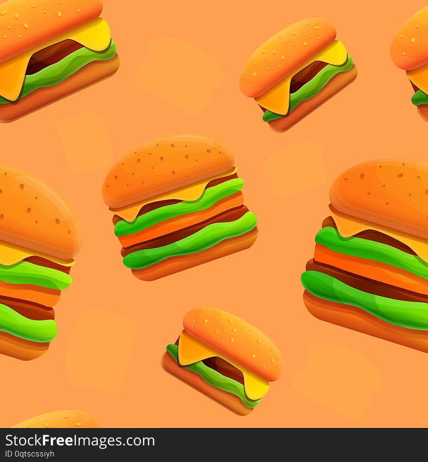 Seamless pattern on the burger theme, vector illustration