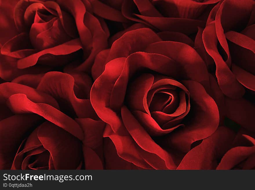 Red bouquet artificial roses