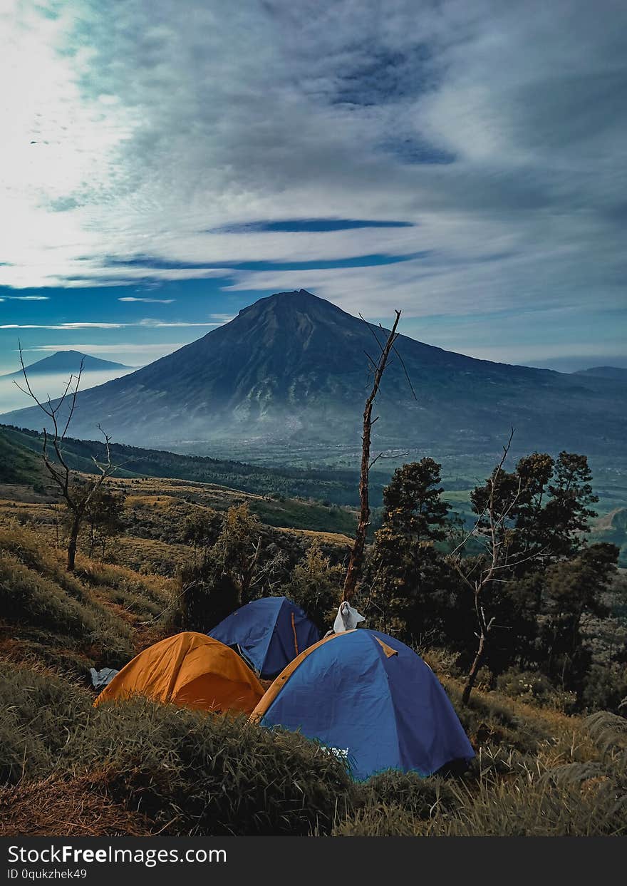 Tent and Mountain in Kembang& x27;s Mountain