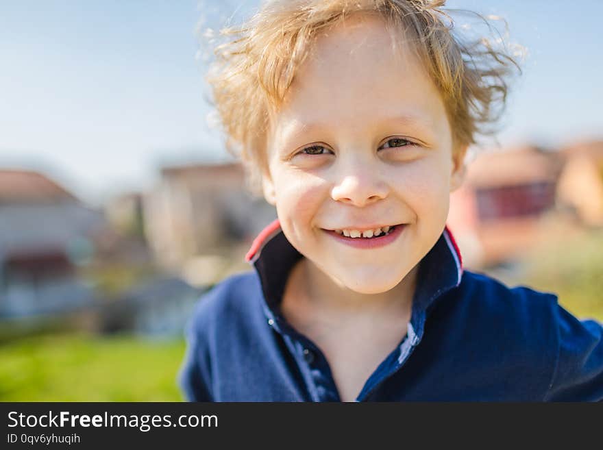 Portrait of young boy smiling