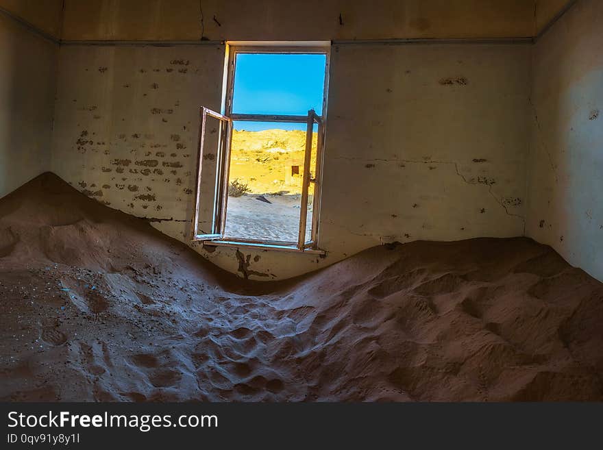 Ruins of the mining town Kolmanskop in the Namib desert near Luderitz in Namibia