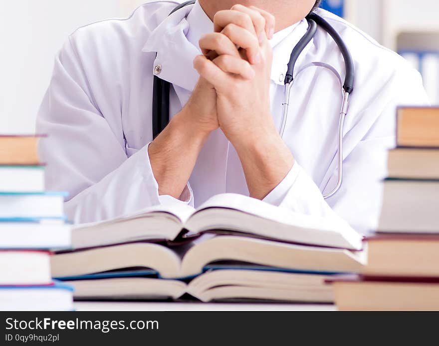 The medical student preparing for university exams