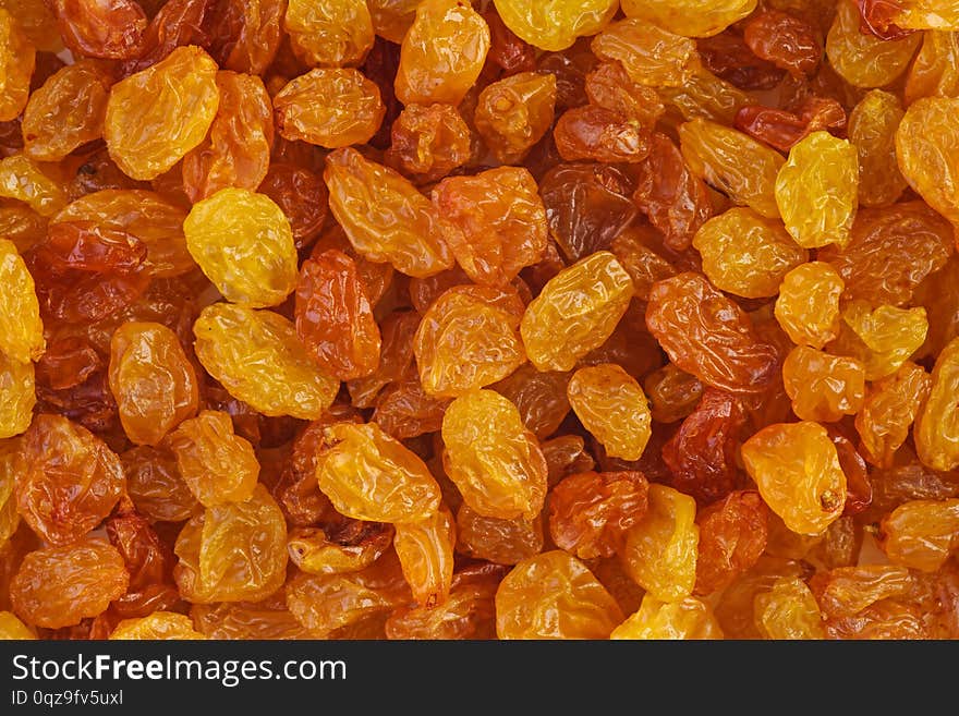 Food background: amber sweet raisins.Stack