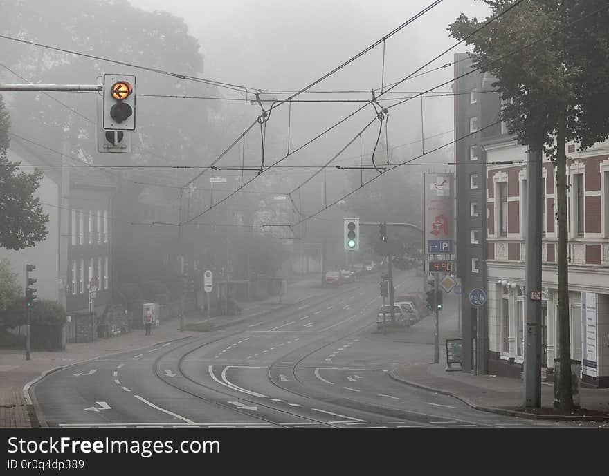 Hattinger StraÃŸe im Nebel