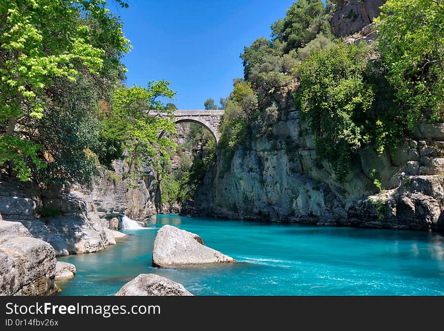 Tazi Canyon Blue River taken in April 2019rn` taken in hdr