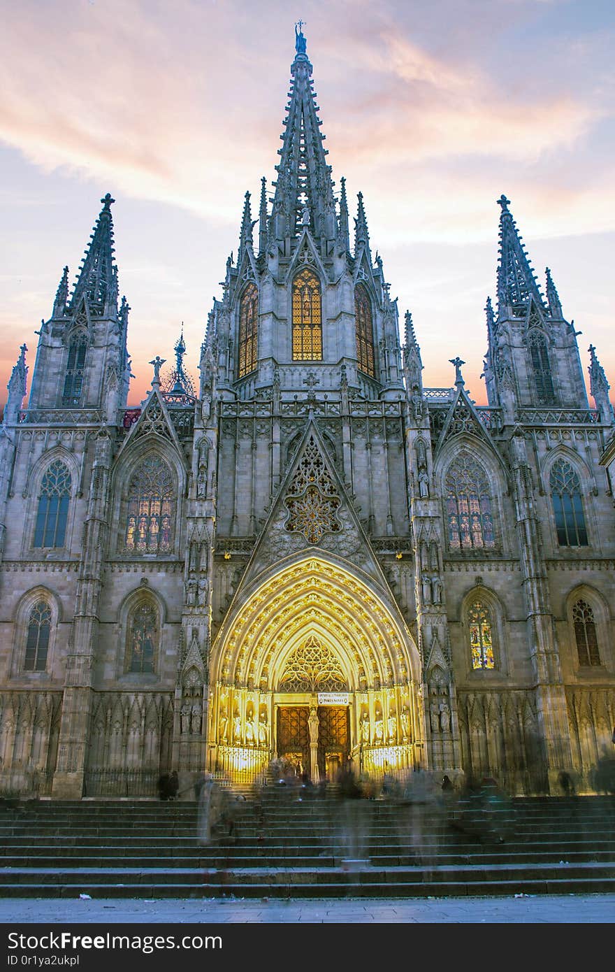 The Cathedral of the Holy Cross and Saint Eulalia, also known as Barcelona Cathedral,. The Cathedral of the Holy Cross and Saint Eulalia, also known as Barcelona Cathedral,