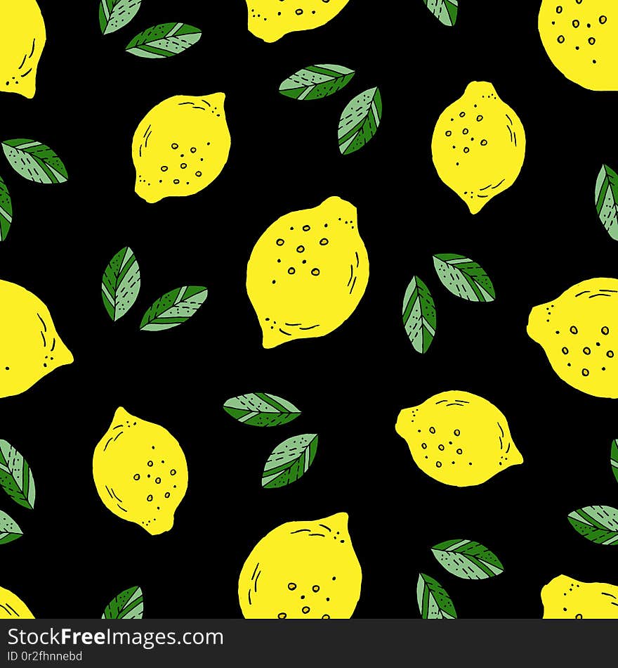 Lemon Pattern Hand Drawing