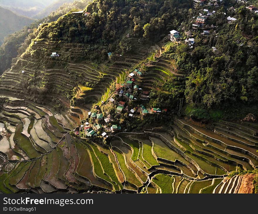 Aerial View - Batad Rice Terraces - The Philippines