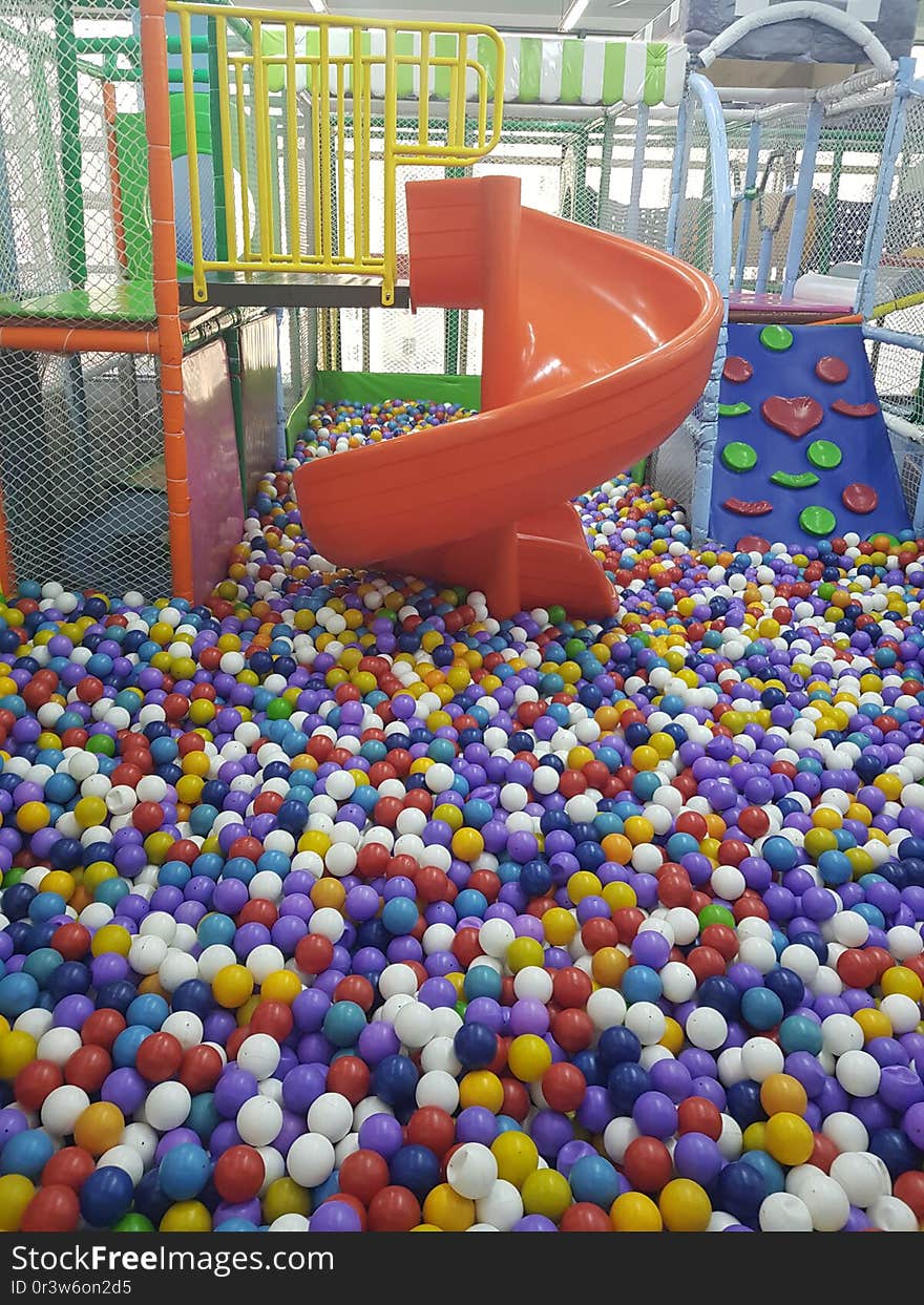 Play area with cute balls