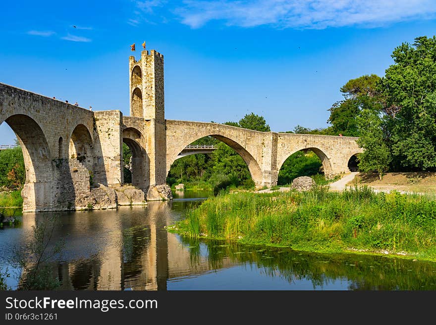 Landscape medieval village Besalu, Catalonia, Spain