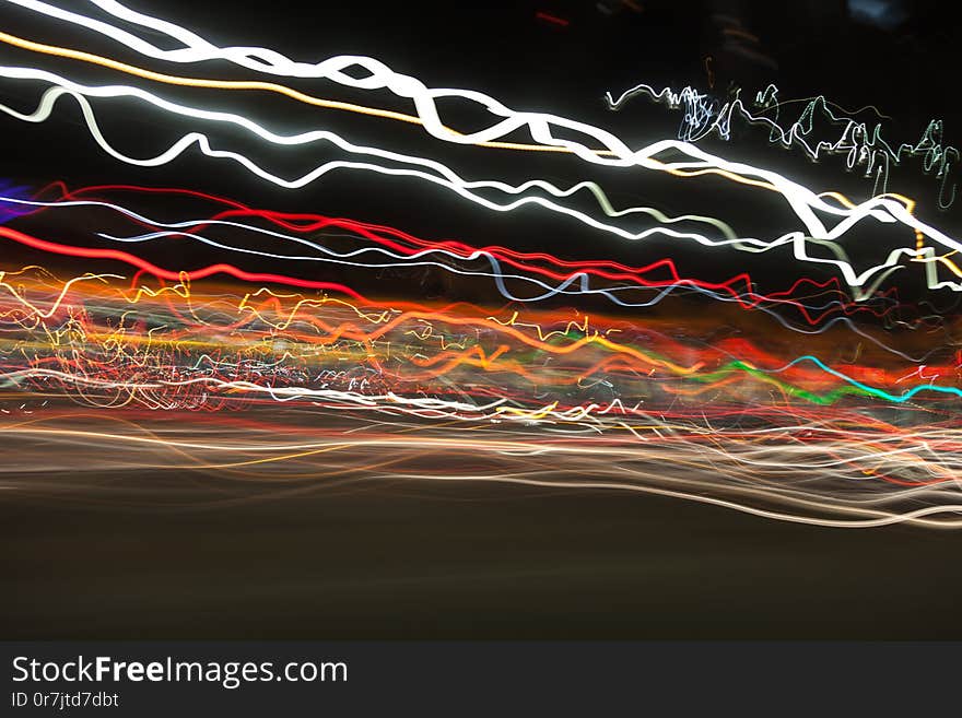 Street and car lights, long Exposure. Street and car lights, long Exposure