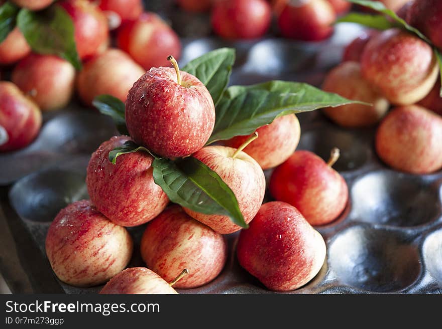 Apples red street market Thailand