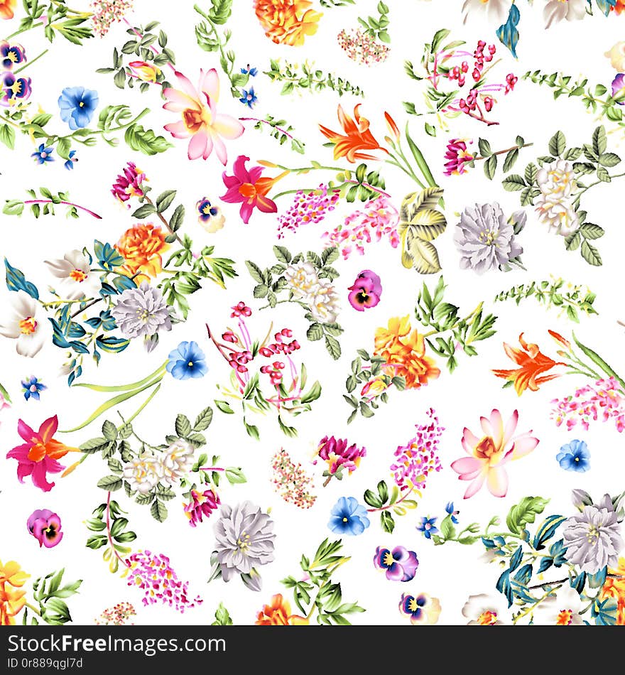 Floral Multicolour Animal Pattern Design. Floral Multicolour Animal Pattern Design