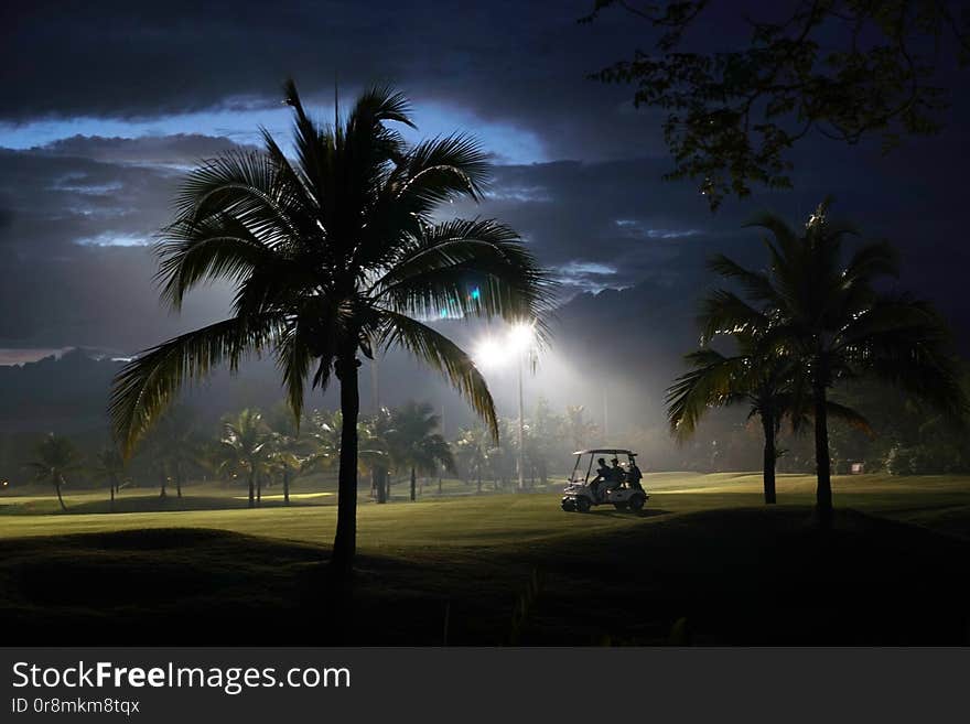 Green Golf Course and fog in Thailand. Green Golf Course and fog in Thailand.