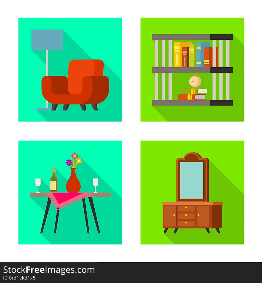 Vector illustration of comfort and equipment icon. Set of comfort and furniture stock vector illustration. Vector illustration of comfort and equipment icon. Set of comfort and furniture stock vector illustration.